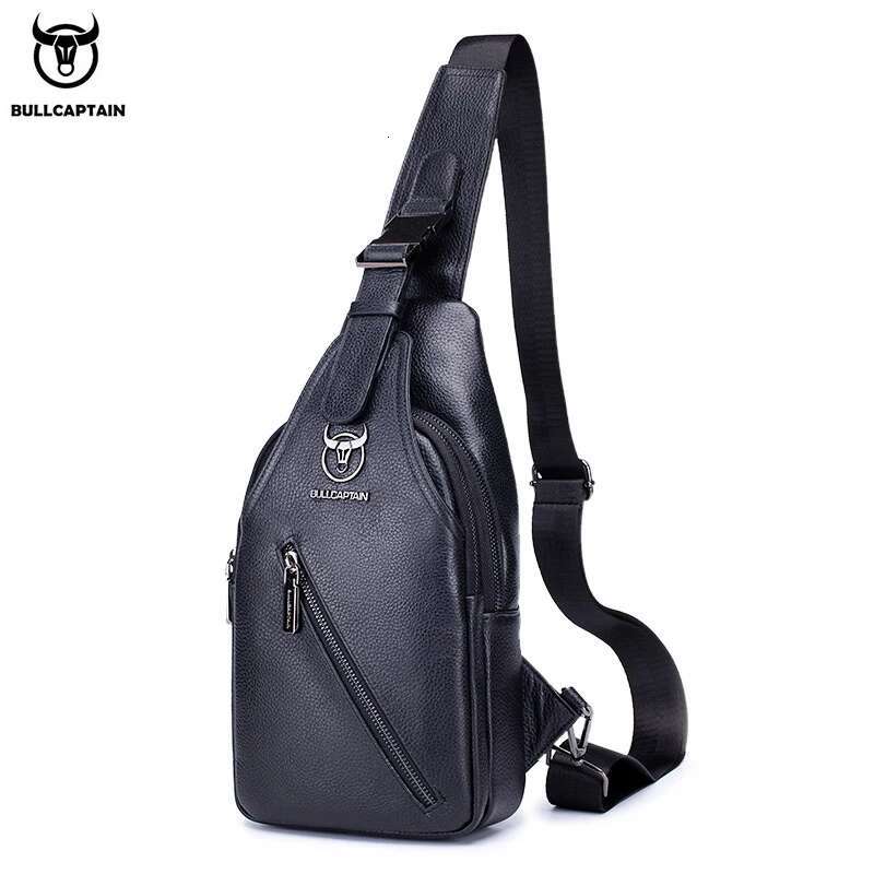 BULLCAPTAIN Chest Multi-Function Travel Storage Men's Messenger Hardware Zipper Leather Bag