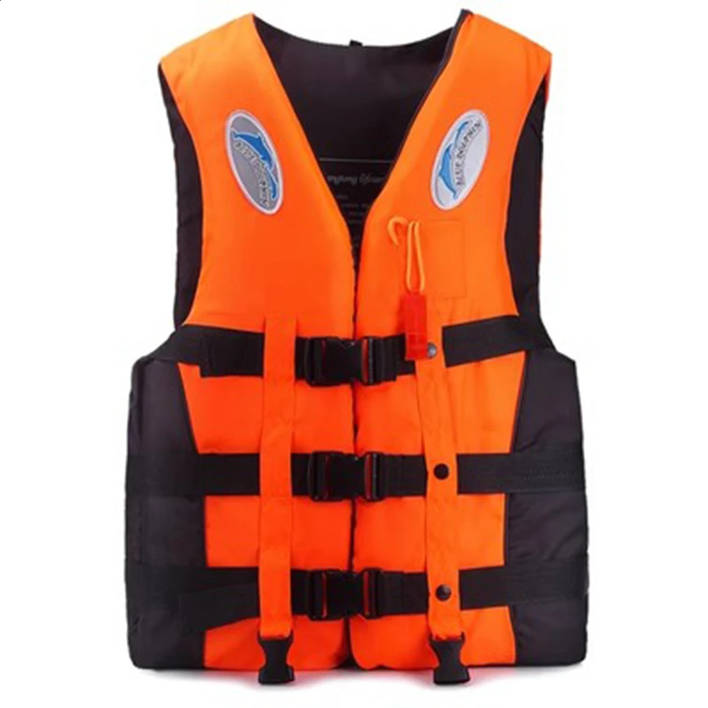 Outdoor Adult Swimming Life Jacket Adjustable Buoyancy Survival Suit Polyester Children Life Vest With Whistle 250411