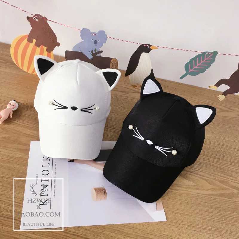 Womens Baseball C Cats ears (Steamed cat-ear shaped bread) Wool Hat Peak C Baseball Cartoon Cotton Outdoor Sports Leisure Sun C Role Play Fashion Plus