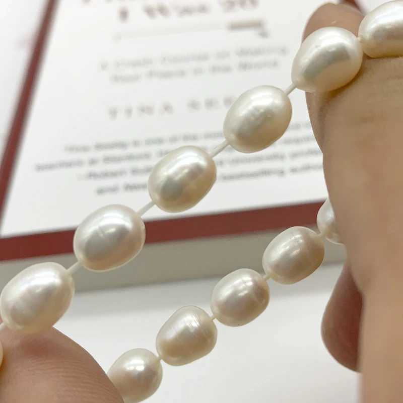 Genuine Freshwater Pearl Bracelet Elastic Cord Charm Bracelet Womens Jewelry Natural Growth Pattern GiftC250411