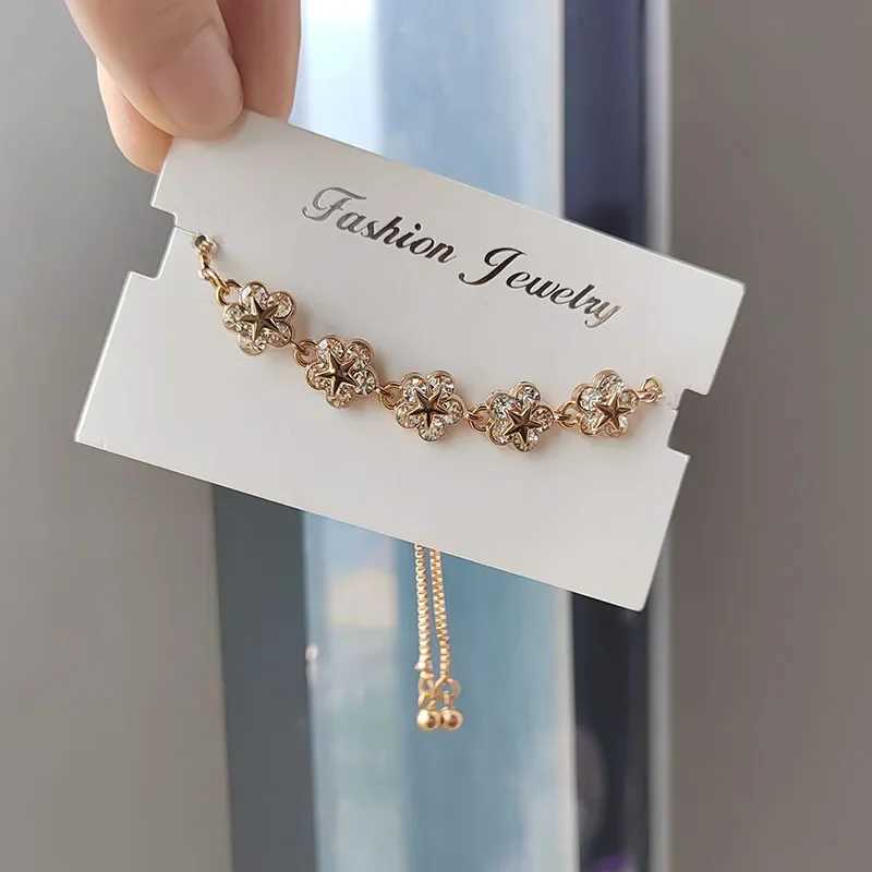 2024 New Korea New Fashion Letter D Star Simple Vintage Pendant Bracelet Woman Stainless Steel Bracelet Luxury Original JewelryC250411