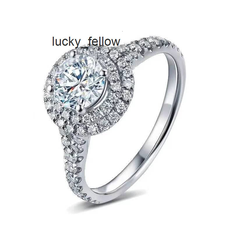 U.S. Moissanite Diamond Wedding Ring for Women Double Bag D Color VVS Platinum Band-Factory Wholesale