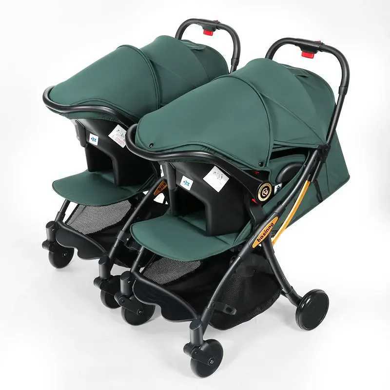 Lightweight double stroller with car seat portable double stroller for defecation detachable and foldable baby stroller W250411