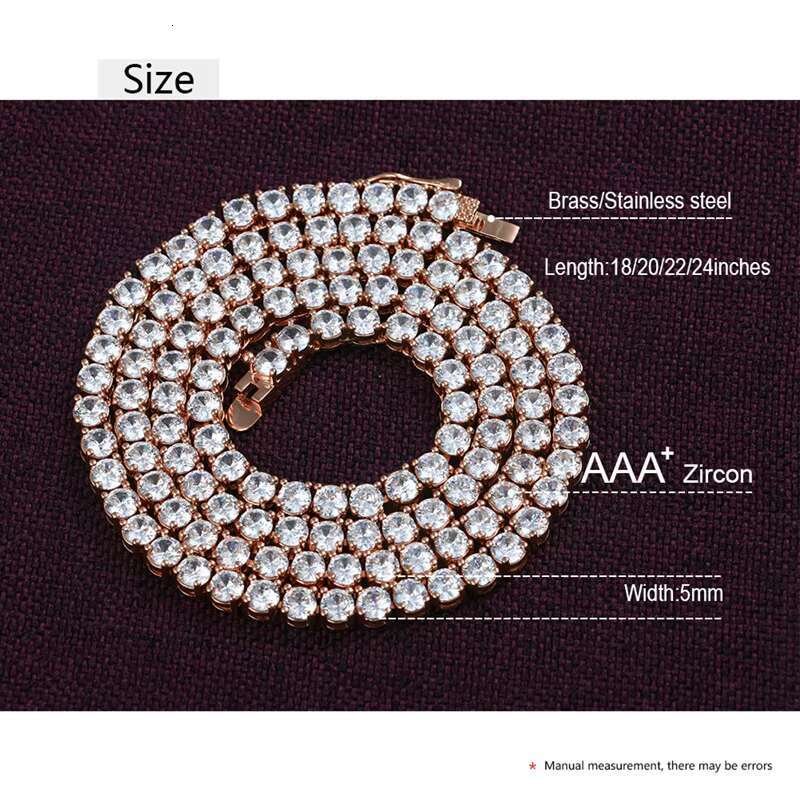 3 4 5 6mm Fine Jewelry Necklaces Tennis Necklace Bracelet Brass Stainless Steel AAA Zircon Hip Hop Iced Out Men Women Jewellery