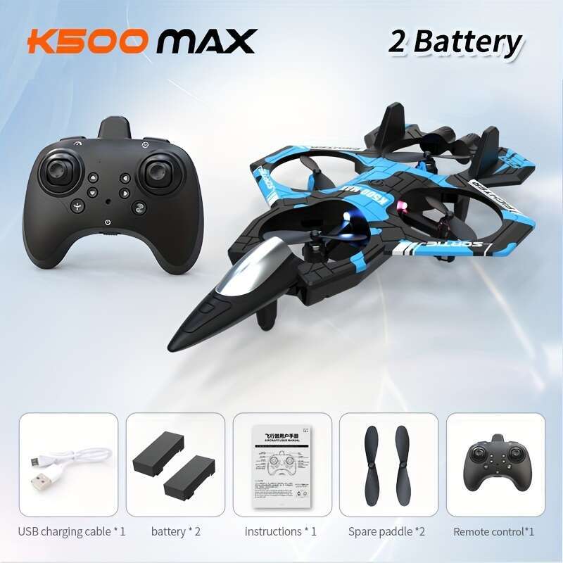 K500 Drone With Rechargeable Battery, 2 Batteries, Altitude Control, Remote Control Toy Beginners, Indoor And Outdoor Gifts, Fighter Jet, Toys For Boy