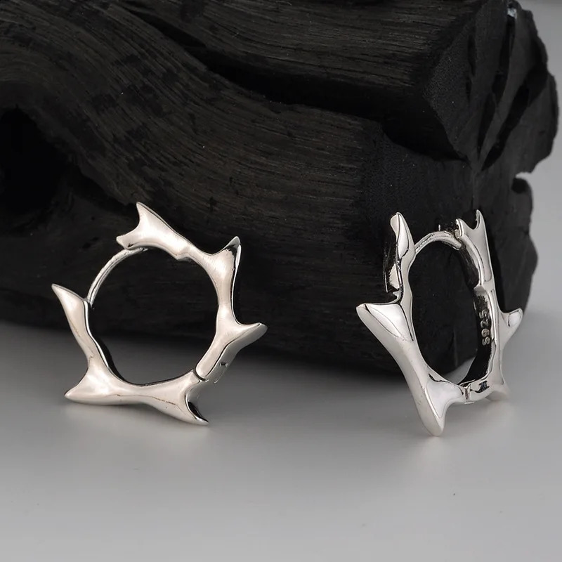 100% 925 sterling silver irregular womens earrings with simple and smooth geometric jewelry party gifts direct 250409