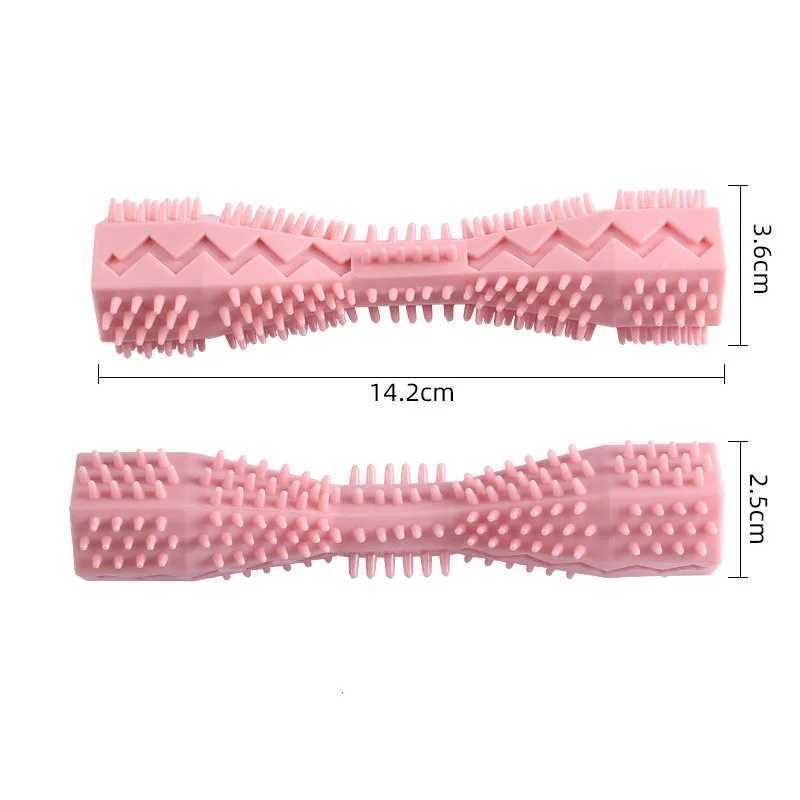 High Quality Dog durable dog chew toy stick soft rubber teeth cleaning point massage pad toothbrush plush pet supplies T2504012