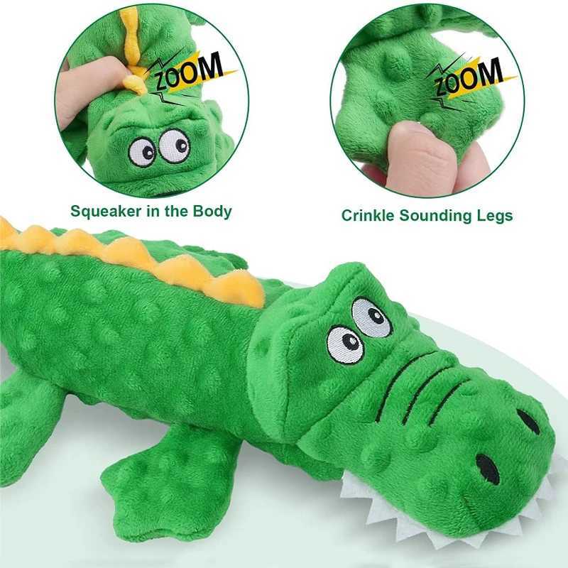 High Quality Plush dog toy crocodile squeeze pet toy for small medium and large dogs interactive dog teeth cleaning chewing toys pet supplies T2504012