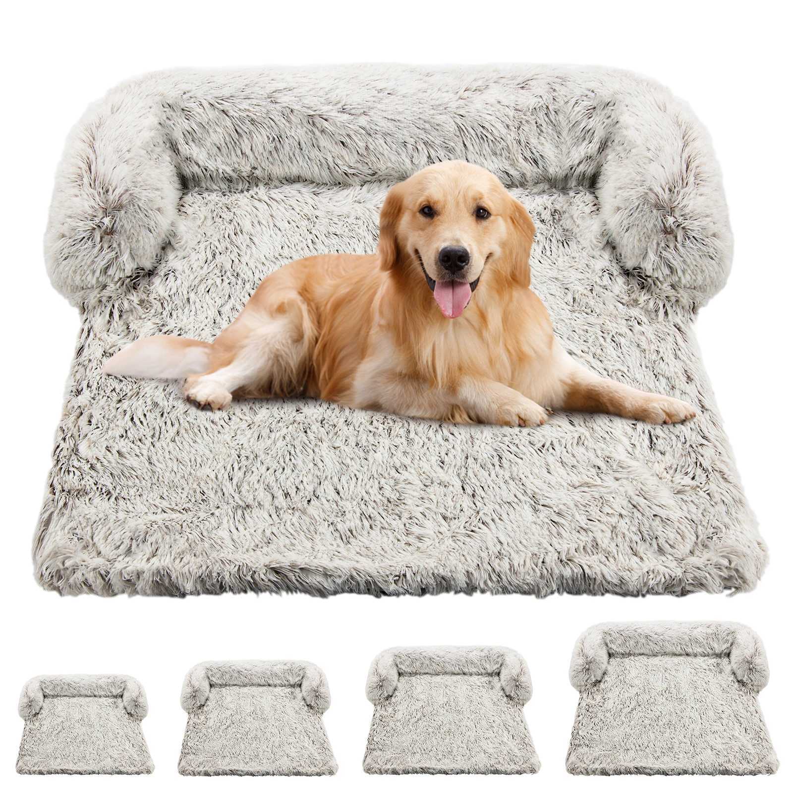 Comfortable plush dog house plush blanket furniture sofa dog sofa bed suitable for large dog supplies washable soft and warm nesting dog bed X250412