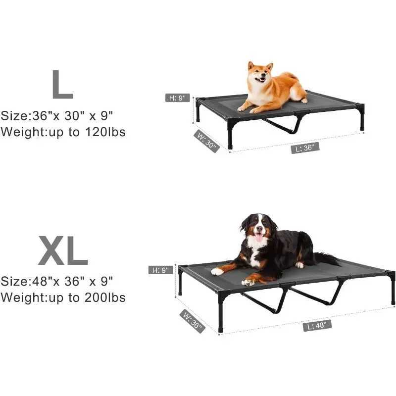48 inches high suitable for large dogs outdoor waterproof raised and cooled pet beds washable and breathable XXL with support rods X250412