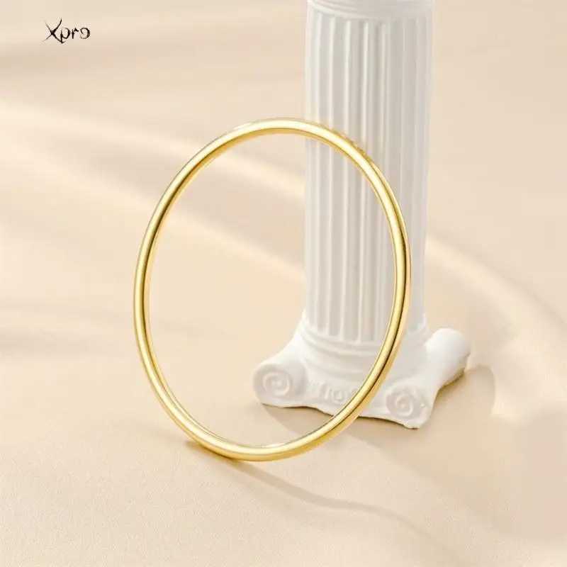 Fashionable Stainless Steel Bracelet For Women Round Minimalist Elegant Gold Color Bracelet Womens Accessories Popular JewelryC250411