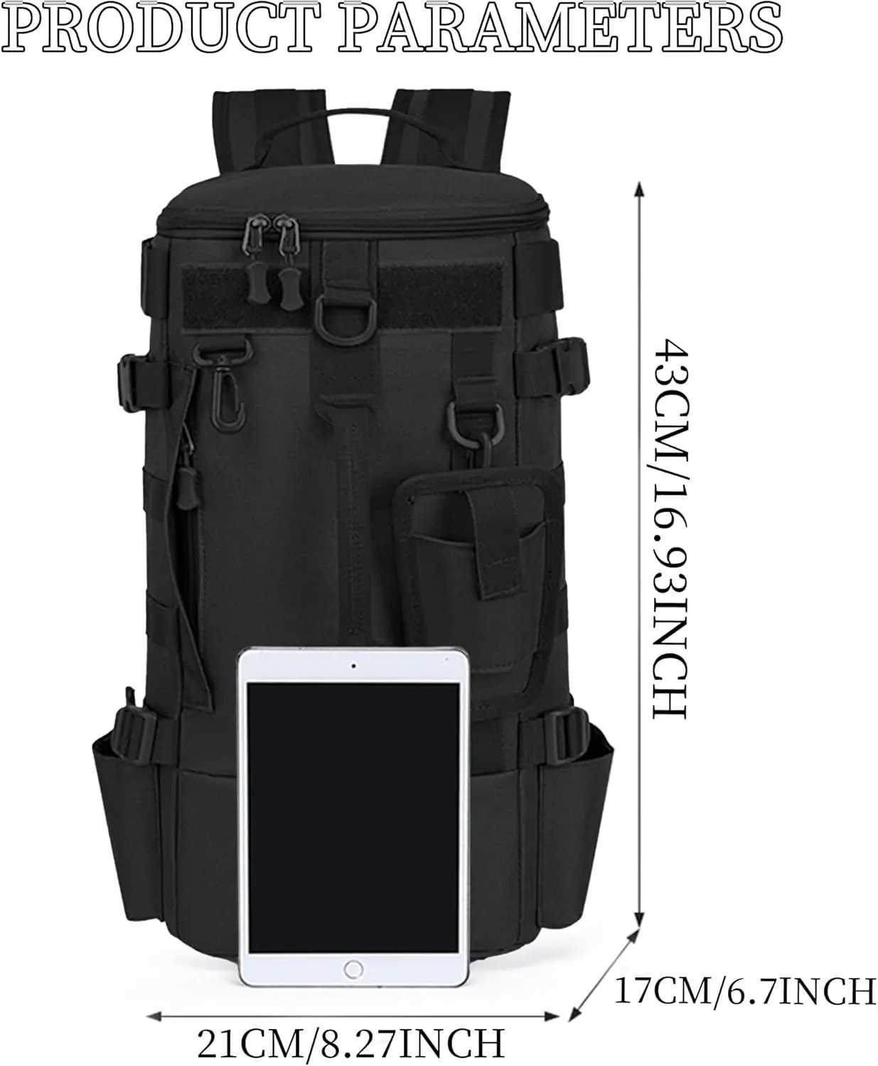 Tactical Fishing Backpack Tackle Bag with Rod Holders Fish Equipment Storage Molle Camping Hiking Outdoor Multifunctional Bag Z250411