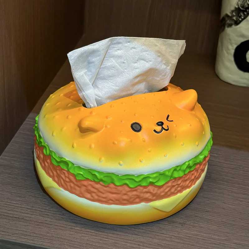 Cartoon Cute Burger Tissue Box Storage Box Living Ro Desktop Decoration He Fun Decorations Ornaments Y251112