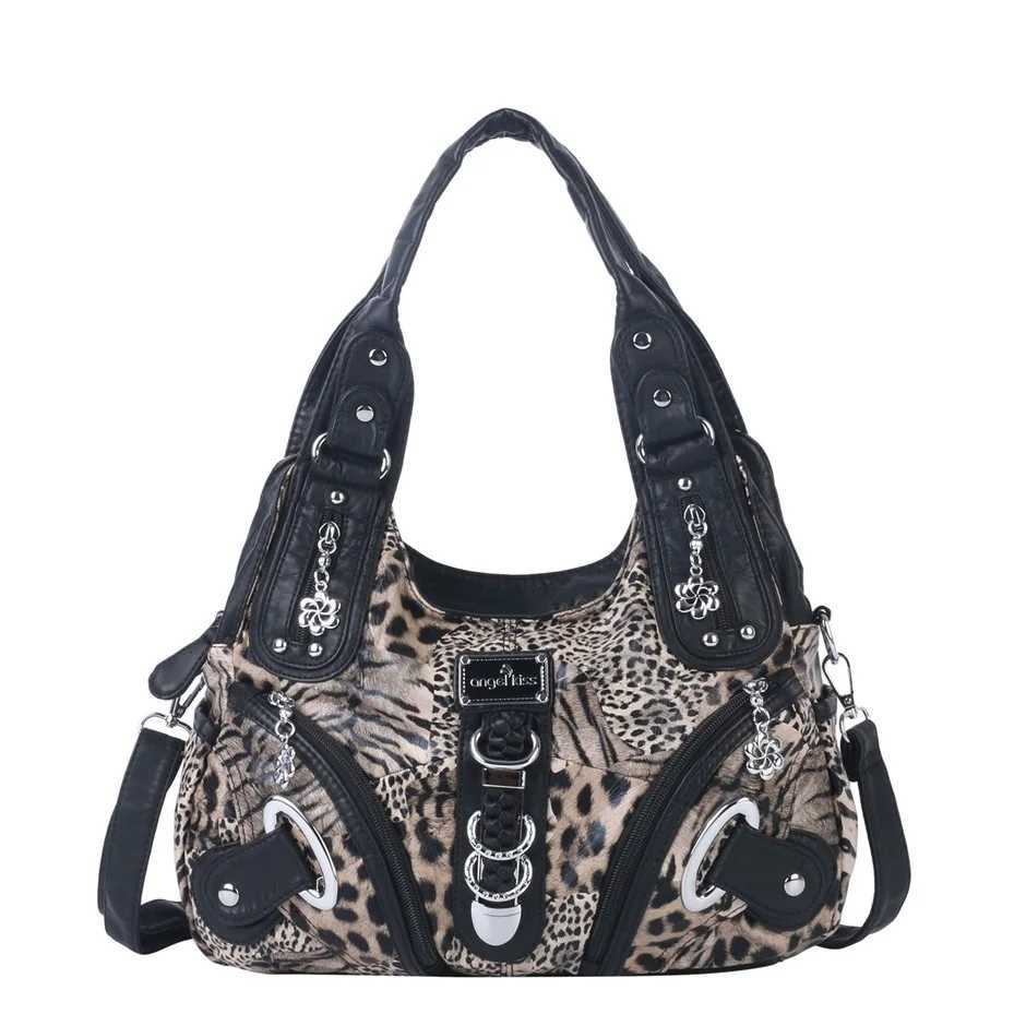 Angel Kiss Bag Large Womens Shoulder Bag Leopard Print Top-Handle Fashion Satchel Dumpling Tote Hobos HandbagsW251111