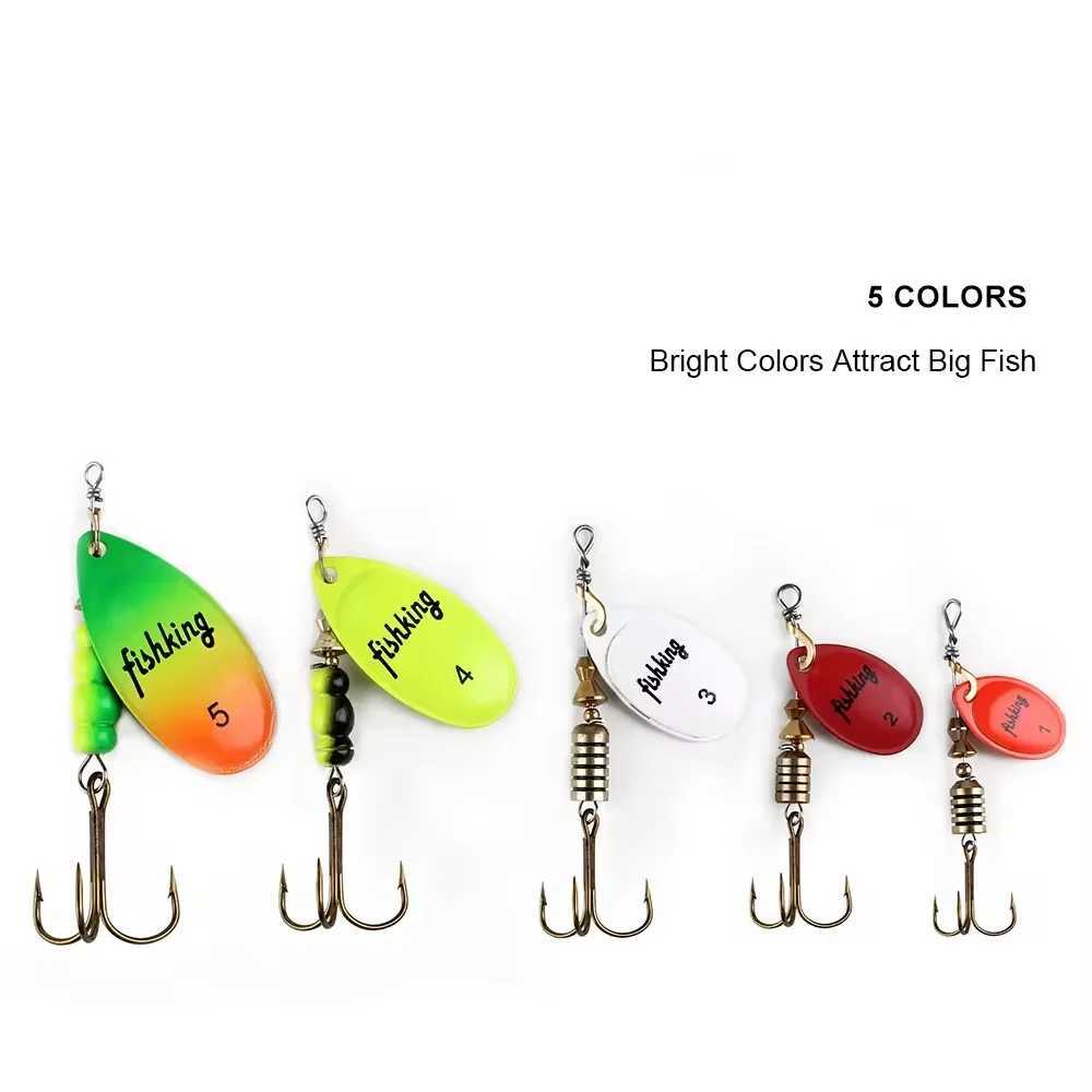 NGB Metal Fishing Lure Spinner Baits 1PCS 3.9g 4.6g 7.4g 10.8g 15g Rotating Spoon Lures Spinners With Treble Hooks Pike Baits Z250411