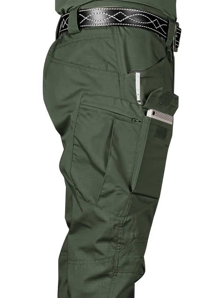 Mens outdoor multifunctional tactical pants multi pocket outdoor hiking pants waterproof wear-resistant W250411