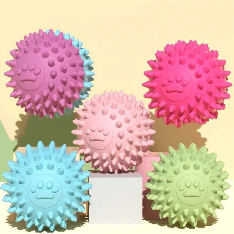 Pet dog toy ball solid bite resistant chew resistant indestructible bouncing ball dog rubber training interactive game dental ball Z250412