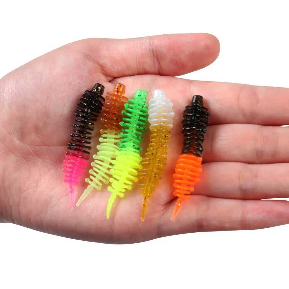 High Quality Fishing Lure 5cm 1.27G Soft 30pcs Needle Tail Worm For Trout Fishing Soft Bait With Box Soft Lure Kit For Perch Z250411