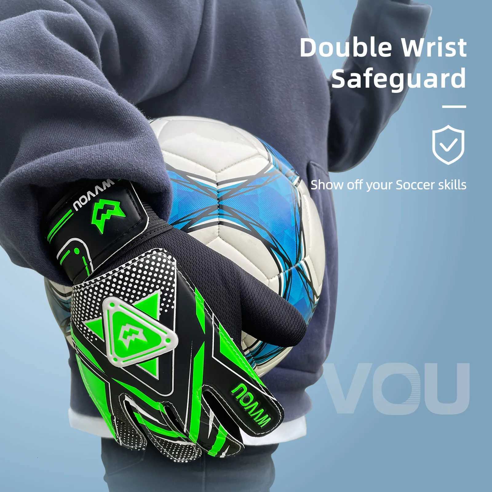 WVVOU Goalkeeper Gloves Children and Teenagers Football Goalkeeper Gloves Football Gloves Double Protection PortabilityW251112