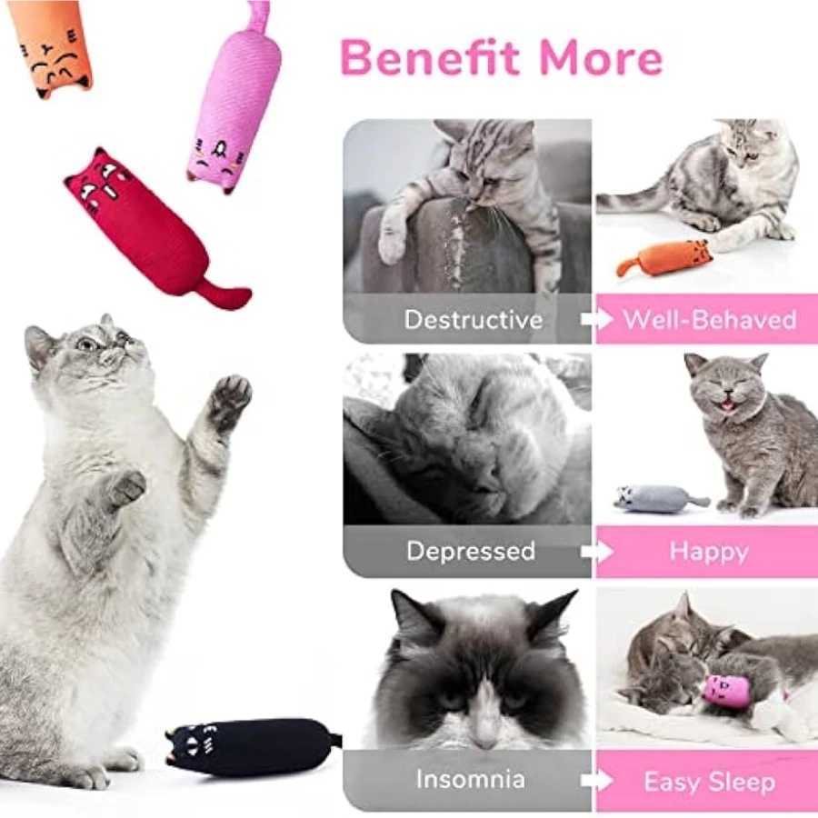 Rusty sound cat toys cat products cute cat toys kitten teeth frosted cat plush toys thumbs pet accessories Y250412