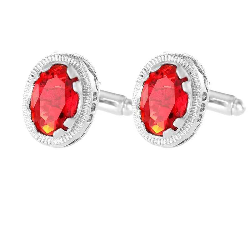Creative Fashionable Ruby cufflinks are made of copper material mens high-end tactile personalized set sleeve nail accessoriesT250412