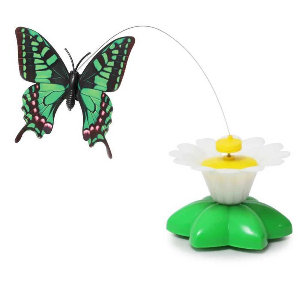 Interactive cat toy with USB charging spinning butterfly noise ball and bouncing fish Y250412