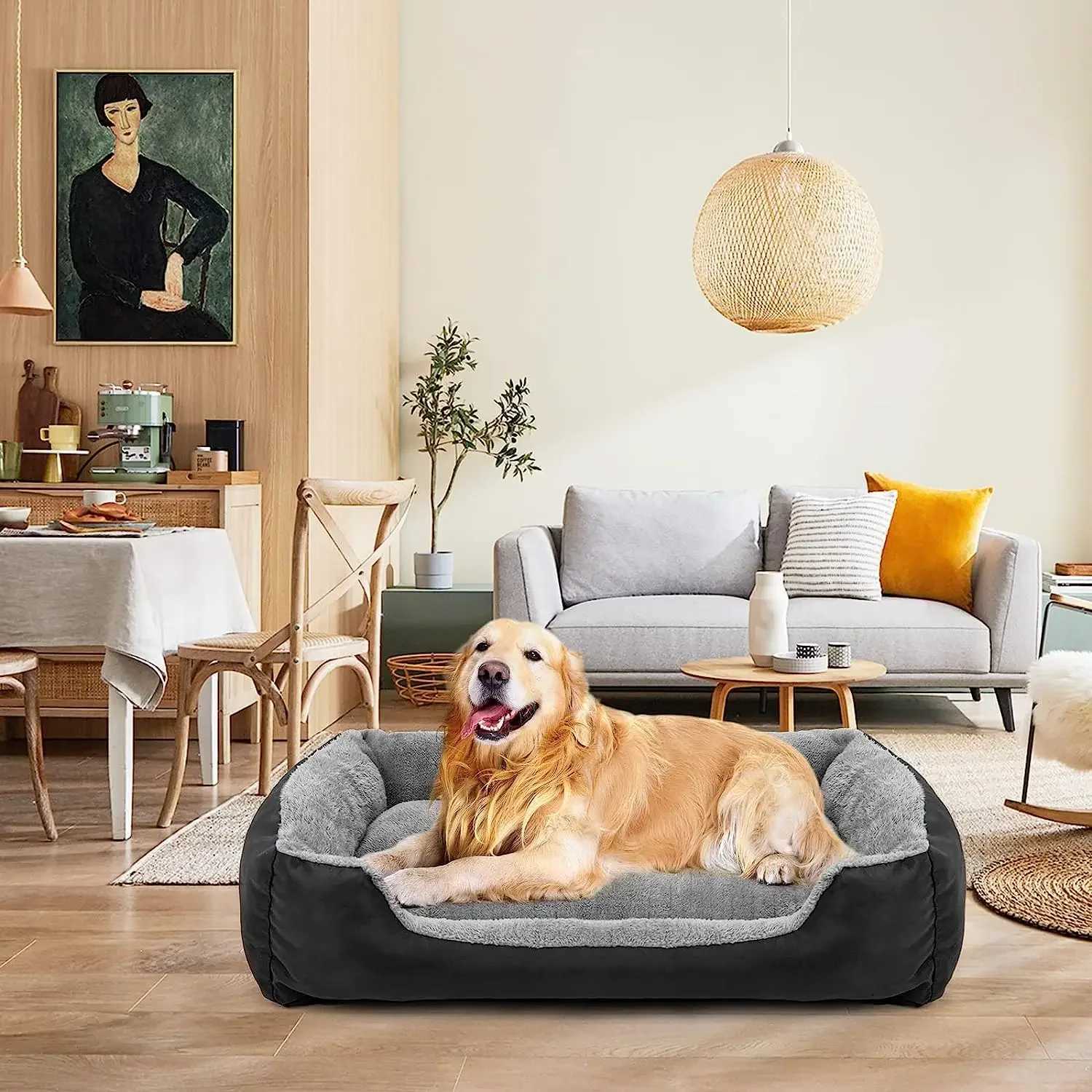ATUBAN dog bed for large dogs washable pet bed mattress comfortable warm rectangular bed for medium and large dogs cat pets X250412