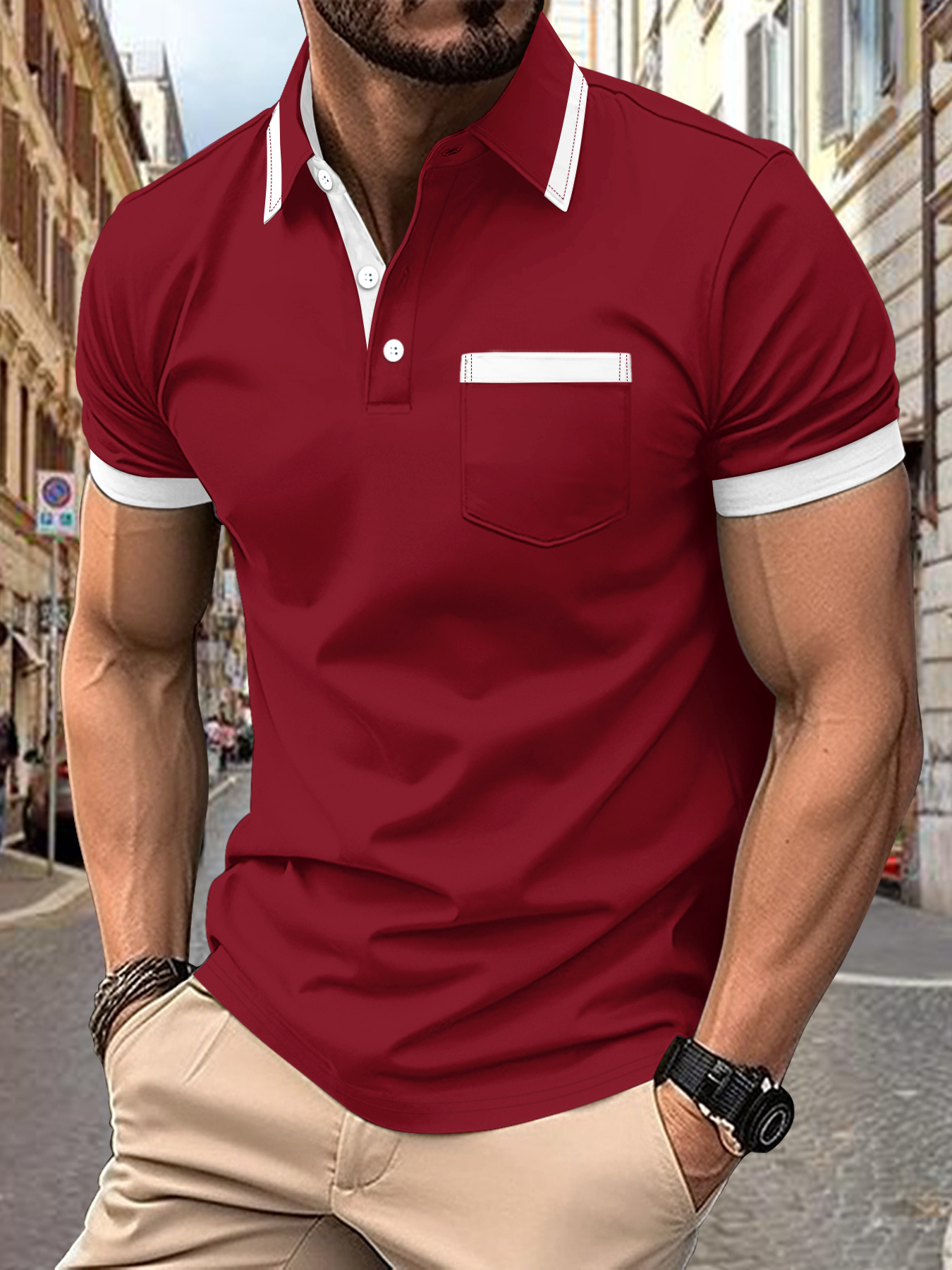 New Arrival Summer High Quality Vintage Polo Shirt Casual Polo Shirts Men's Short Sleeve Polos black white