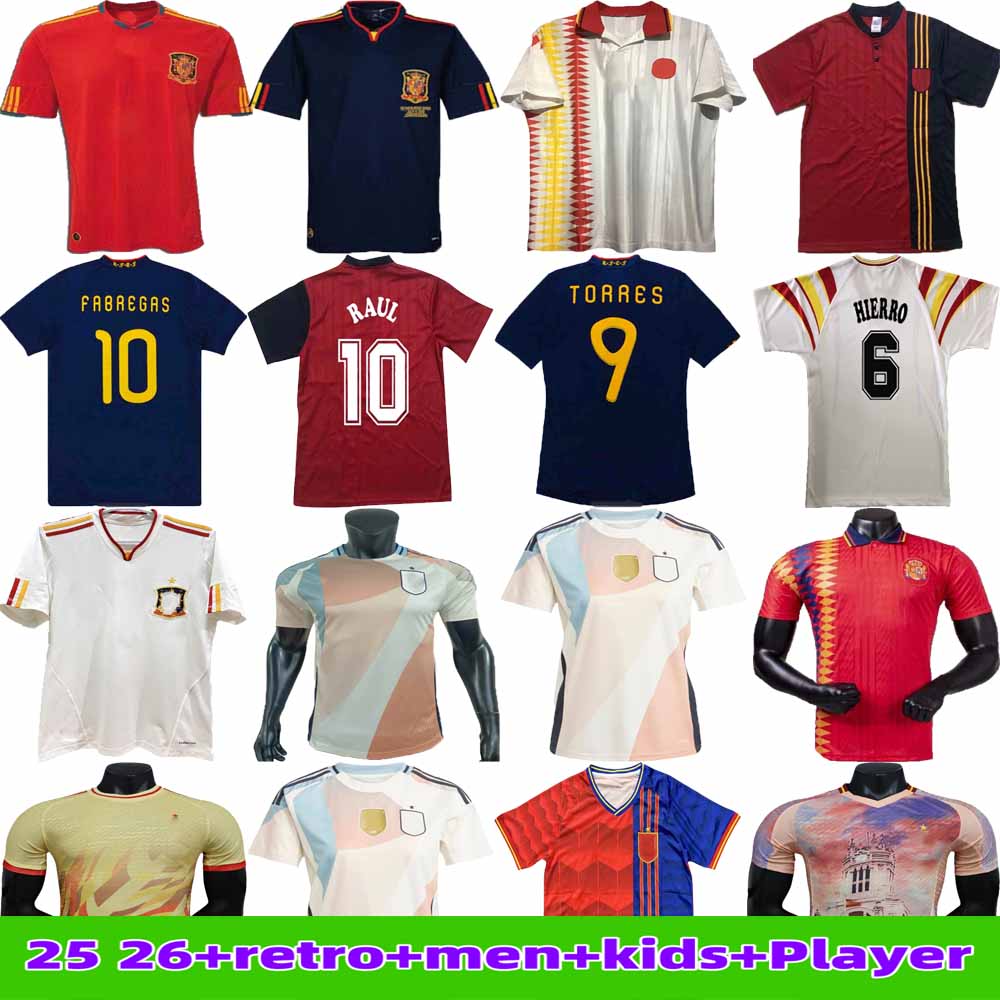 final 2010 Spain retro soccer Jersey 1996 1994 RAUL XAVI Hierro LUIS ENRIQUE ALONSO Caminero Iniesta PUYOL PIQUE David Villa TORRES 08 Guerrero Guardiola RAMOS