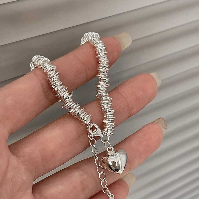 FOXANRY LOVE Heart Punk Brcacelet for Women Couples INS Fashion Creative Vintage Handmade Holiday Beach Accessories GiftsC250411