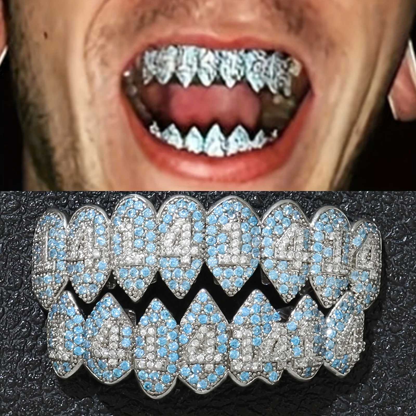 Halloween hip-hop tooth socket Grilz 8-tooth Fangya vampire personality fashion rhinestone W250412