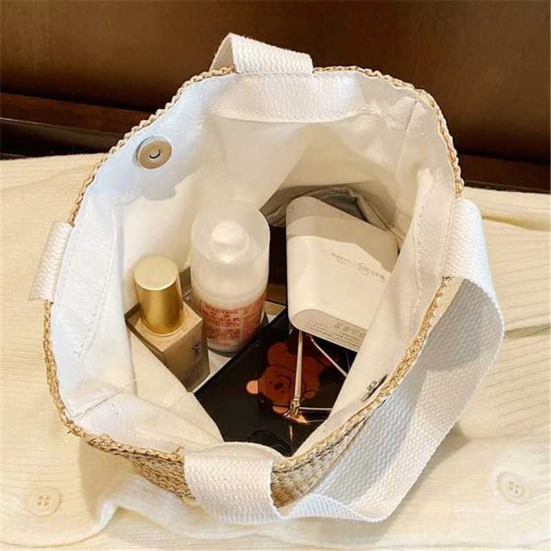 Elegant ladies Str womens handbag womens holiday beach casual handbag top handbag Fi shoulder bag 2023XJ250412
