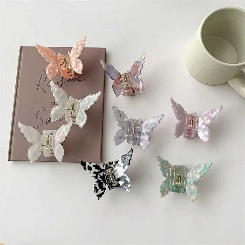 New French retro butterfly hair clip vinegar hair clip claw clip cute fairy gradient hair clip Y2504012