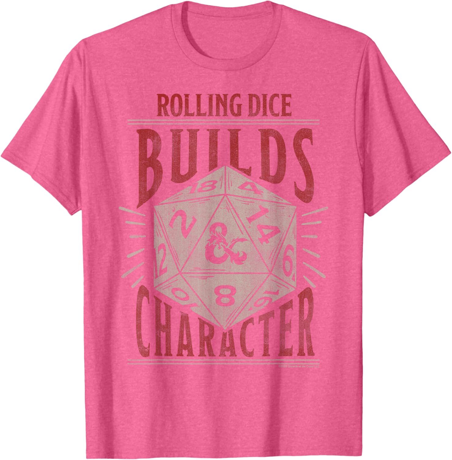 T shirt for Mens Rolling Dice Builds Character Short Sleeve Graphic Tee Casual Tops Clothes Short sleeve cool