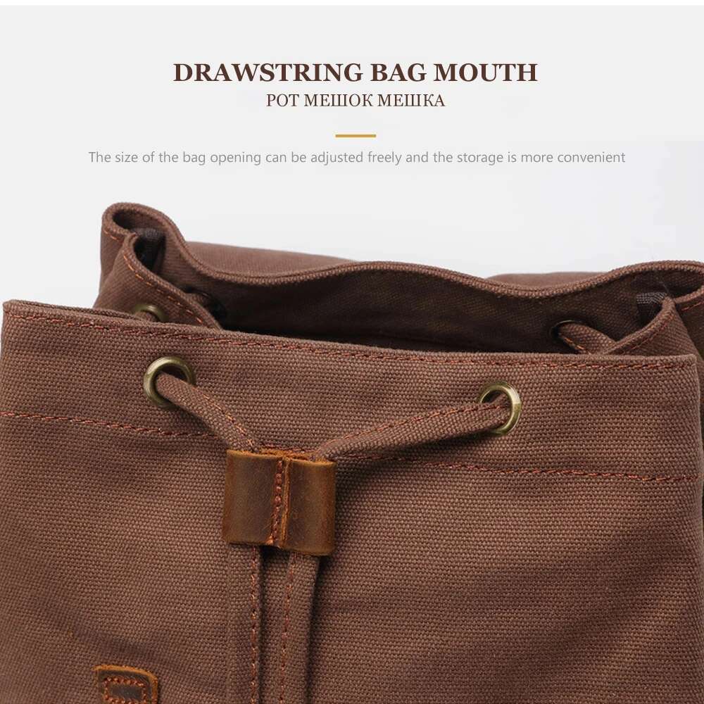MARKROYAL Canvas Retro Men's Suitable 14 Inch Laptop Bag Vintage 36-55L Wear-Resistant Backpack Coffee Dripshipping