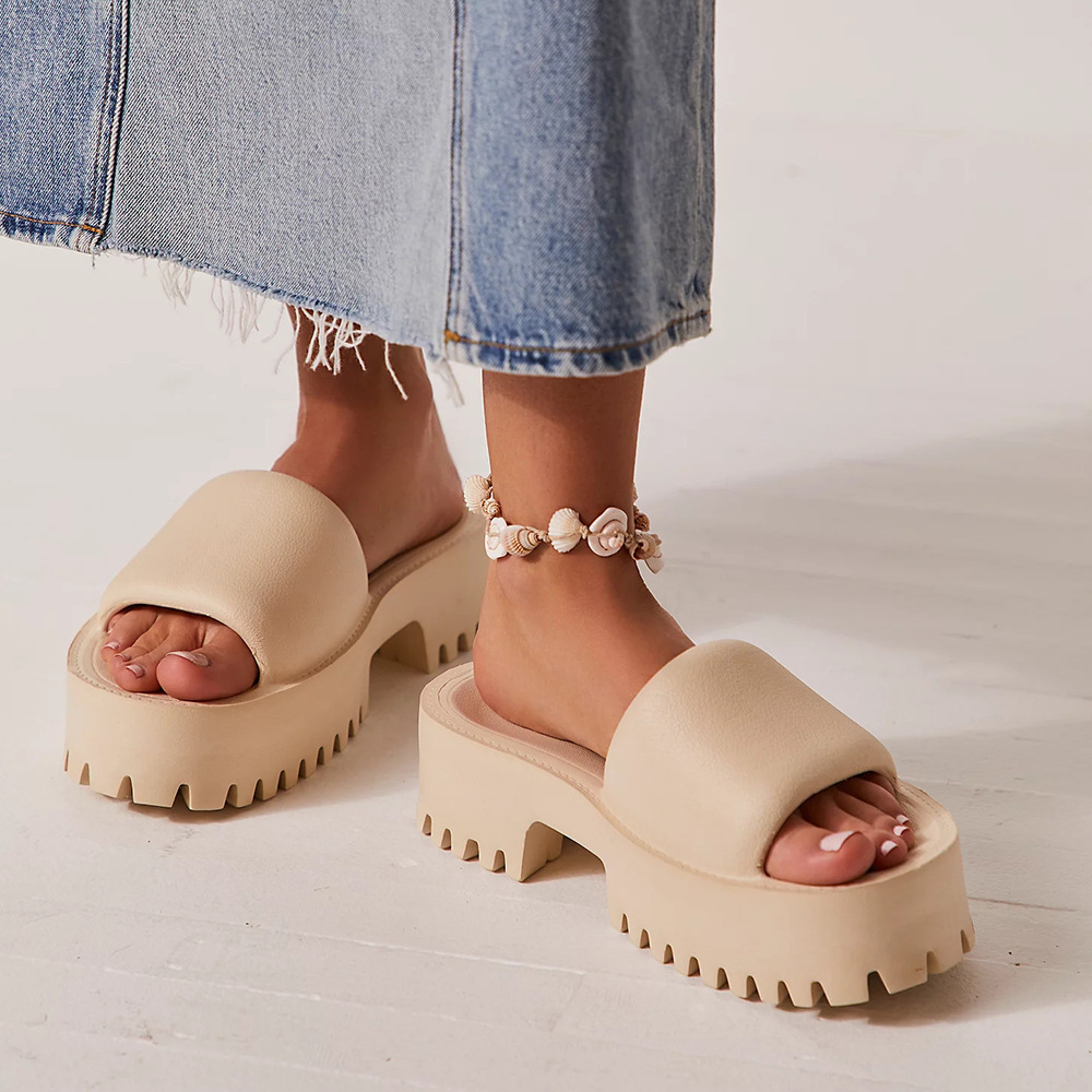 New women's slippers for outerwear, thick sole, super high heels, Instagram fashion, internet celebrity, EVA cool casual, one size large