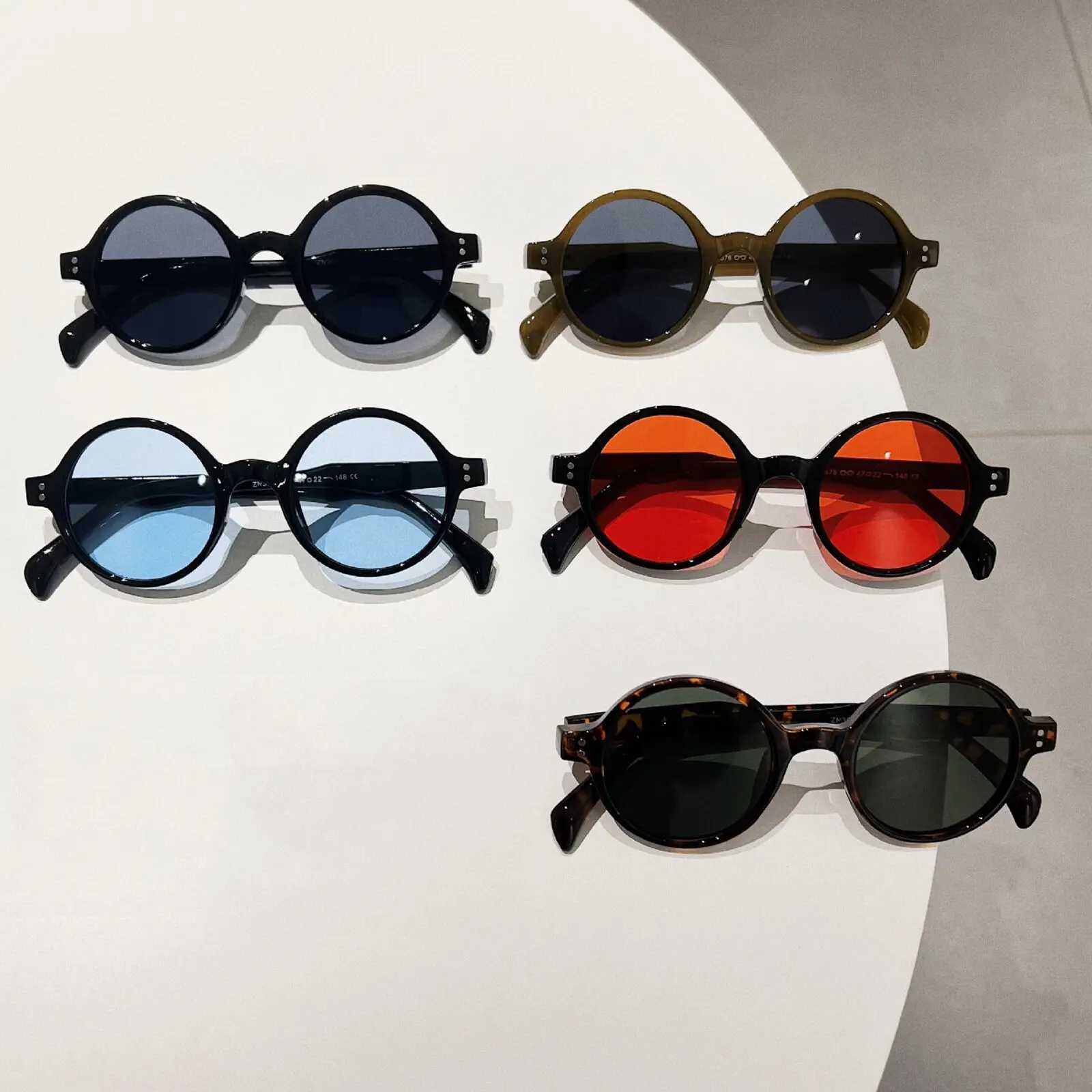 Vintage Round Sunglasses Women Brand Designer Rivet Sun Glasses Female Fashion Travel Ocean Color Shades Oculos De Sol Z250411