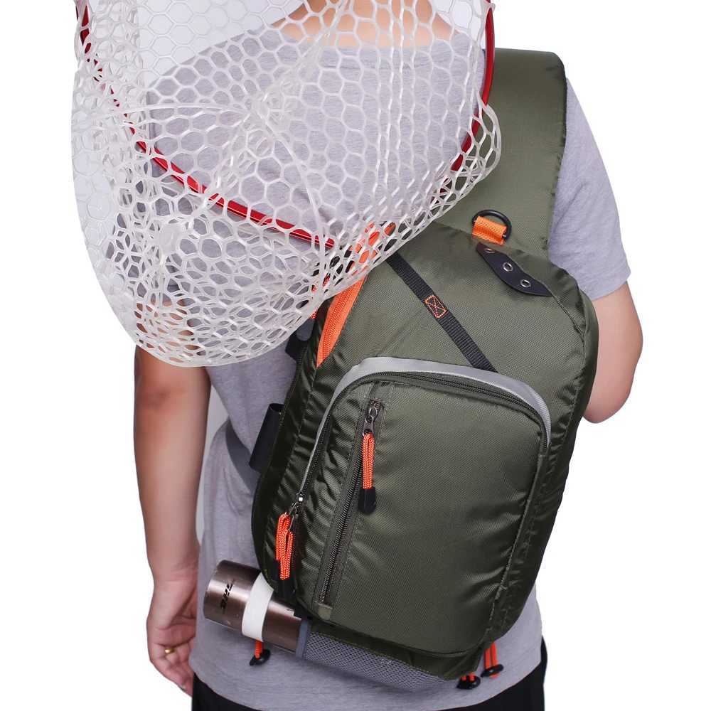 Fly Fishing Sling Pack Fishing Crossbody Sling Tackle Storage Bag Fishing Gear Shoulder Backpack Z250411