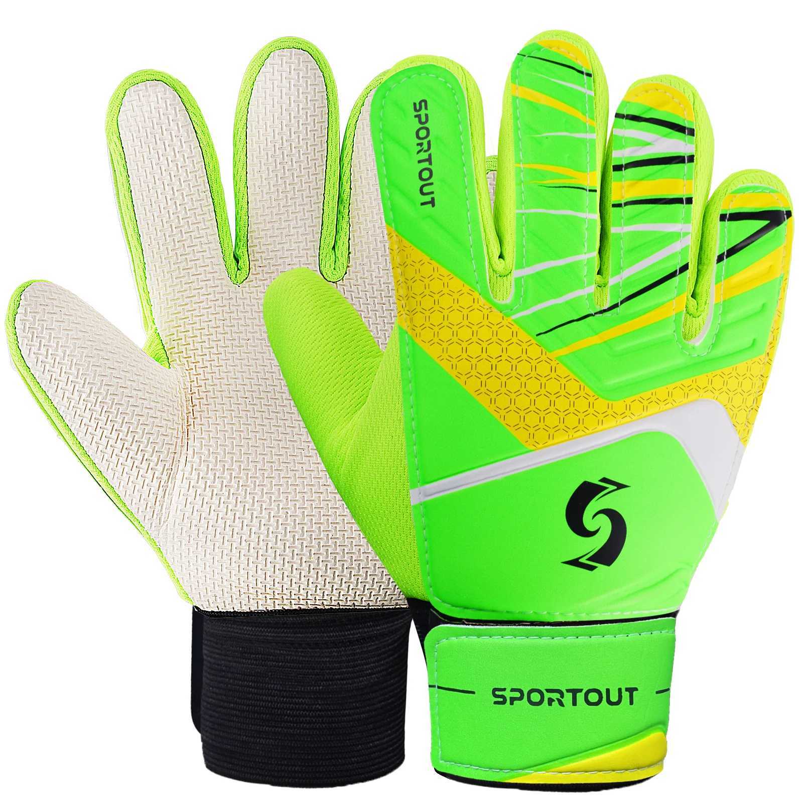 Sportout Kids Goalkeeper Gloves Soccer Gloves with Double Wrist Protection and Non-Slip Wear Resistant Latex MaterialW251112