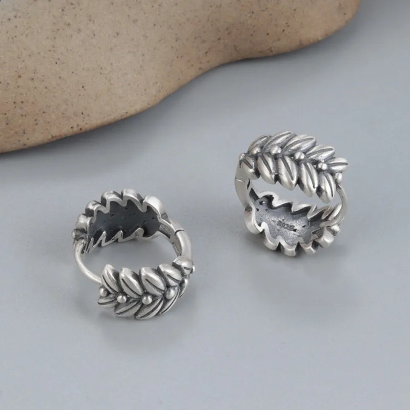 BOCAI 100% Genuine S925 Silver Jewelry Accessories Fashion Wheat Earrings Retro Ethnic Ear Buckles Fashion Gifts 250409
