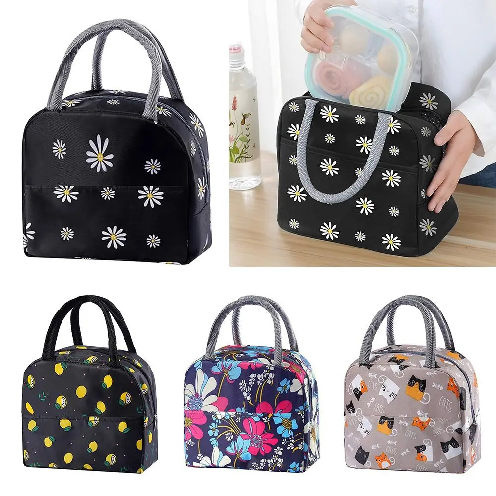 Reusable womens lunch bag large capacity small insulated cooler lunch container leak proof lunch handbag 250410