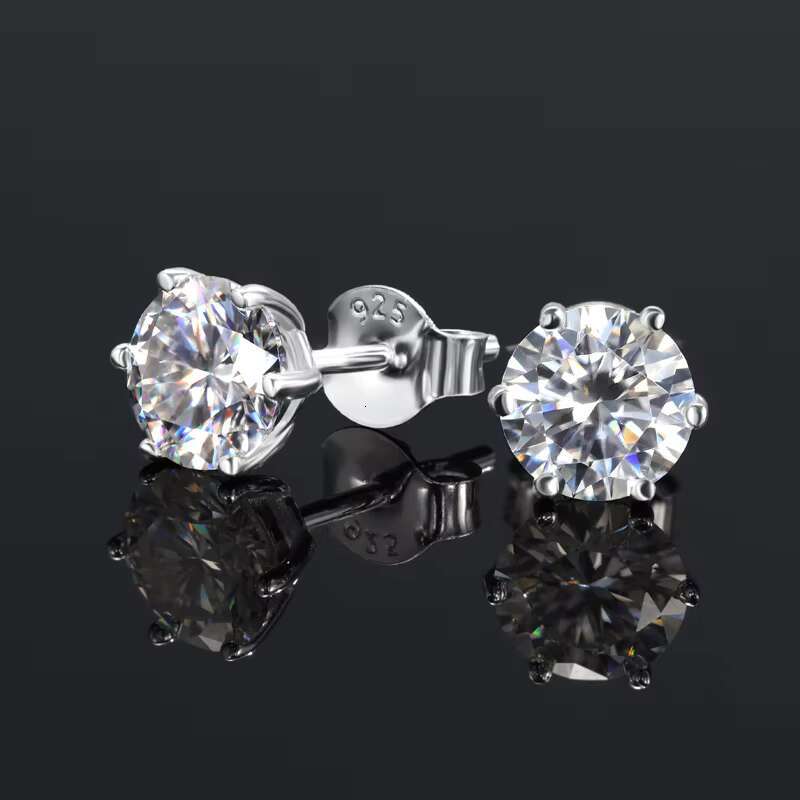 Factory Cheap Price VVS Moissanite Hip Hop S925 Silver Diamond Stud Earrings Custom10K 14K Gold