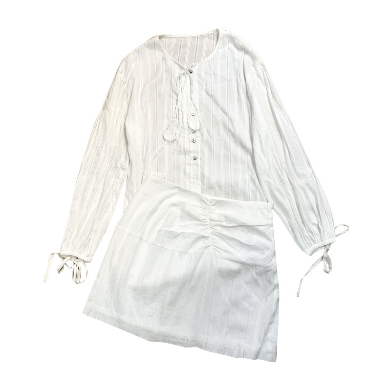 D81 Xiaopan white sunscreen lace suit dress female summer design