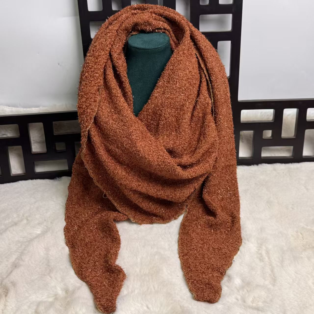 T462 scarf neck collar neck knitted warm solid color all-match silk scarf autumn and winter shawl new literary triangle decorative folds