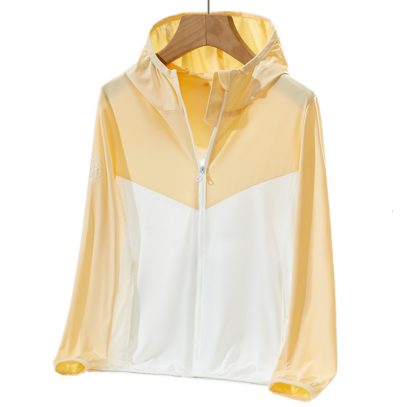 Outdoor Ice Silk Sun Protection Clothing Childrens Summer Uv Resistant Skin Clothing Female Students Ice Sensitive Breathable Hooded Sun Protection Sh
