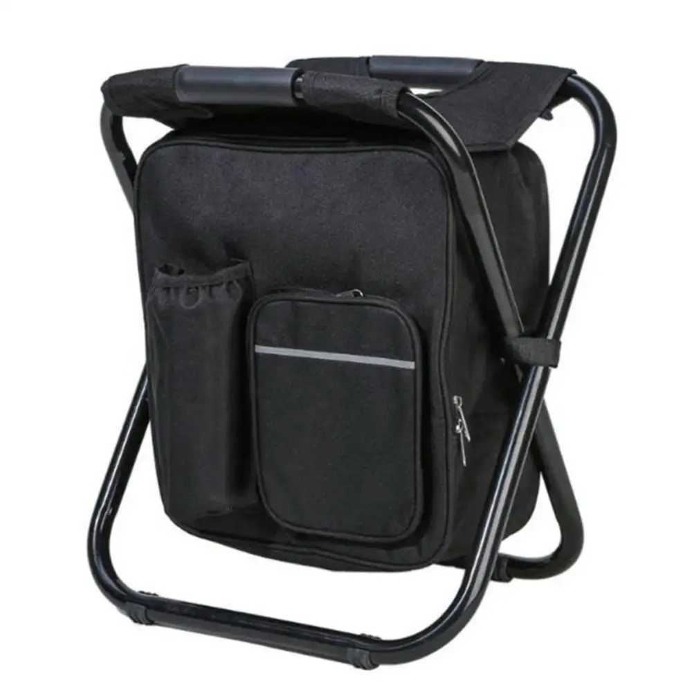Hot Sale Folding Camping Fishing Chair Stool Portable Backpack Cooler Hiking Picnic Bag Hiking Camouflage Seat Table Bag Z250411