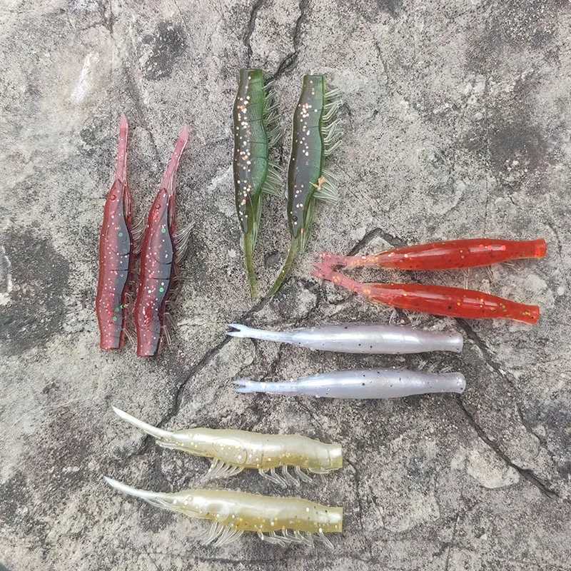 60mm 98mm Soft Silicone Bait Biting Shrimp Carp Bass Pike Fishing Lure Gamba Gambas Gambita LureSea Worm Swimbait Rockfishing Z250411