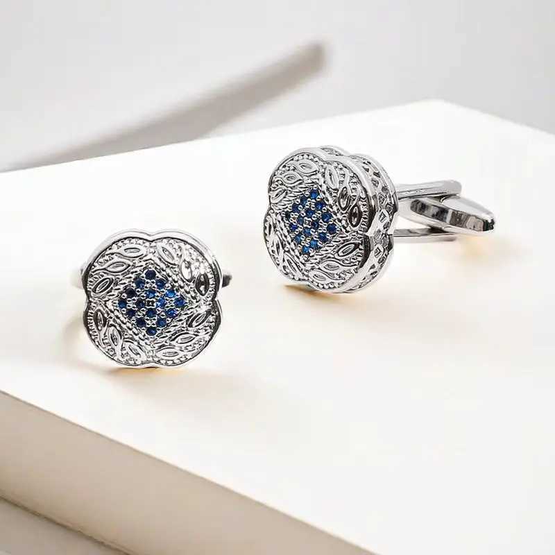 French Business Cufflinks Banquet Gifts Cufflinks Mens High End Crystal Zircon Cufflinks Wedding CufflinksT250412