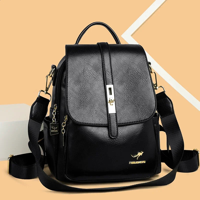 Women Backpack High Quality Leather Fashion Backpack Large Capacity School Bag for Girls Large Travel Backpack 250407