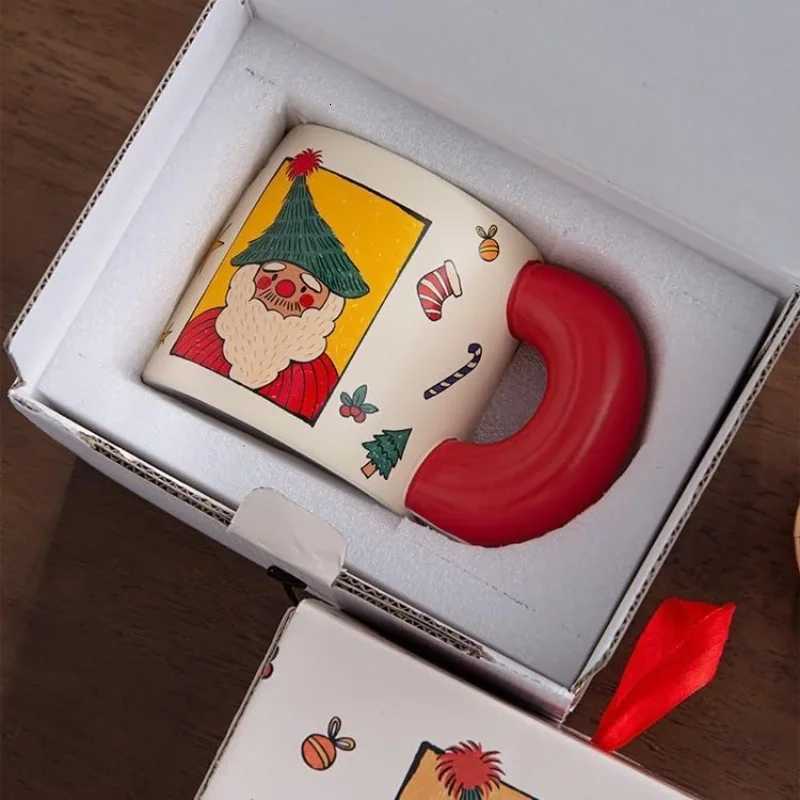 Christmas 20 Oz Ceramic Christmas Coffee Mug with Handle Novelty Festival Gifts for Christmas with Gift Boxset of 2AB Y251112